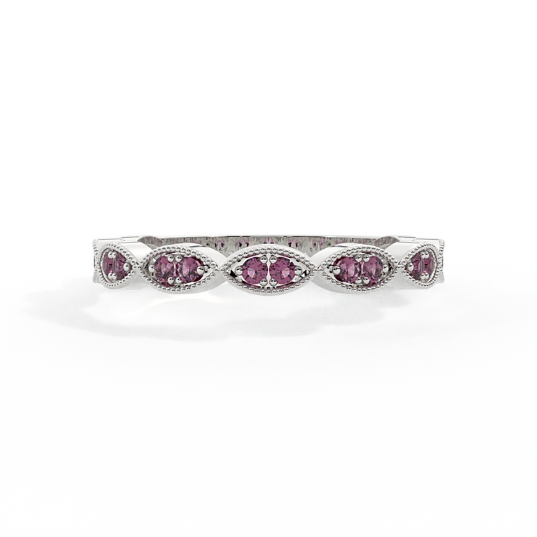 The Laurel, Ruby, 18K White Gold Ring