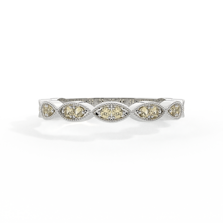 The Laurel, Yellow Sapphire, 18K White Gold Ring