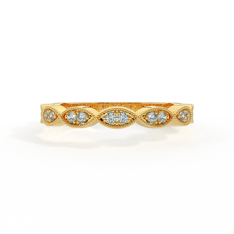 The Laurel, Aquamarine, 18K Yellow Gold Ring