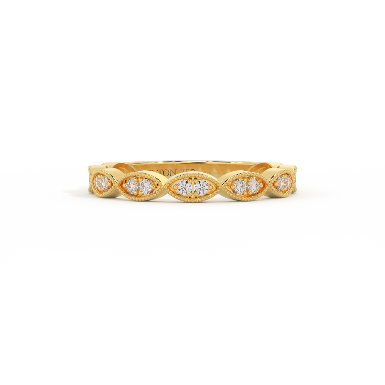 Treasure Box Laurel Band Diamond 18K Yellow Gold