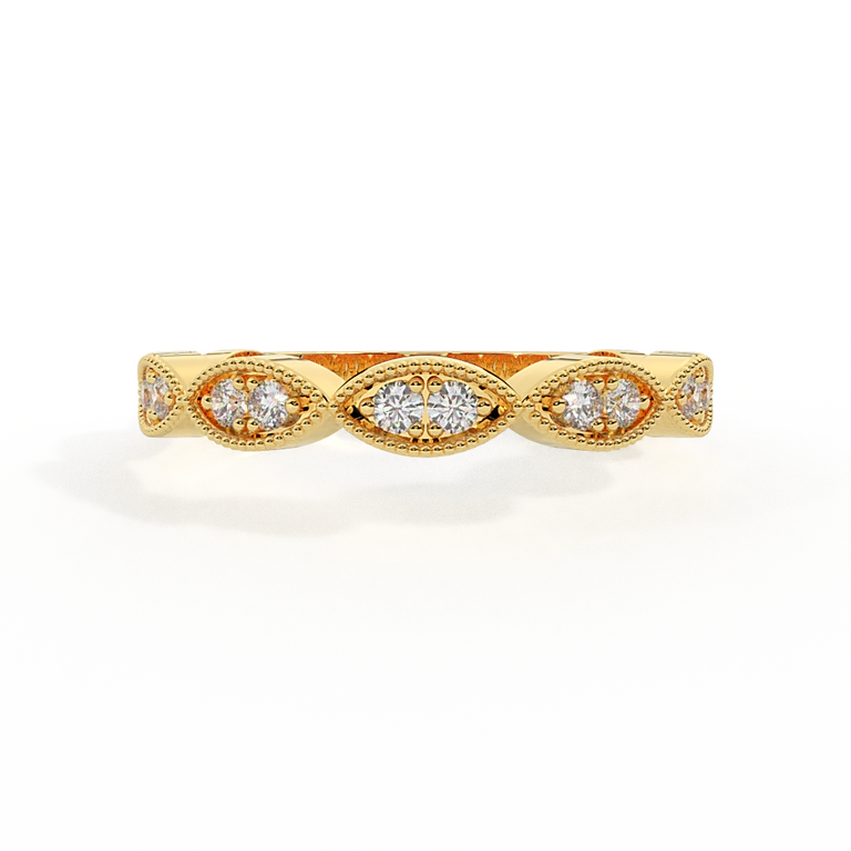 The Laurel, Naturally Mined Diamond, 18K Yellow Gold Ring