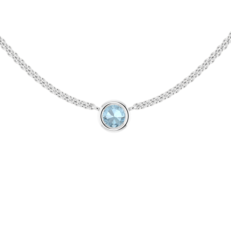 Little Bezel Aquamarine Necklace