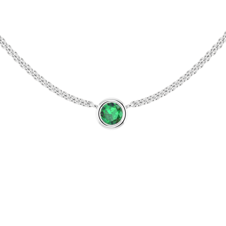 Treasure Box Little Bezel Emerald Necklace