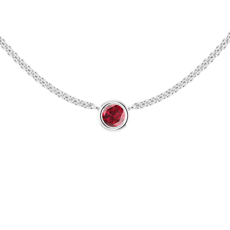 Little Bezel Ruby Necklace