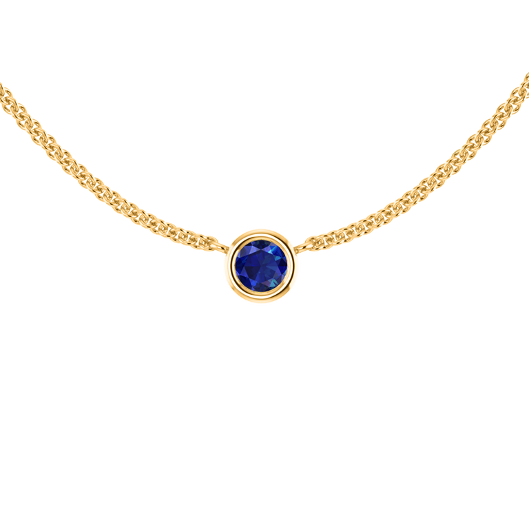 Little Bezel Blue Sapphire Necklace