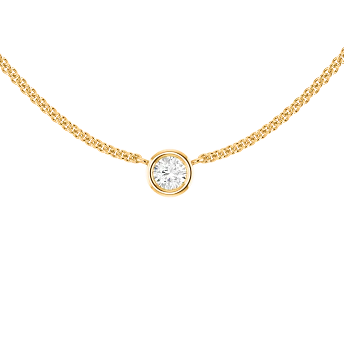Treasure Box Little Bezel Diamond 18K Yellow Gold Necklace