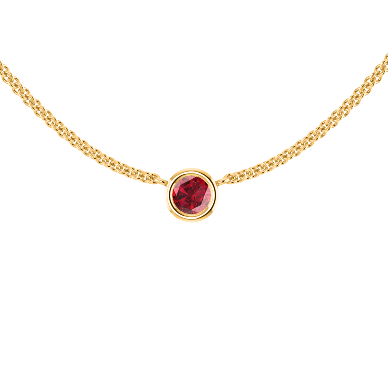 Little Bezel Ruby Necklace