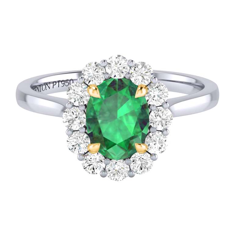 Mayfair Oval Emerald Platinum Ring