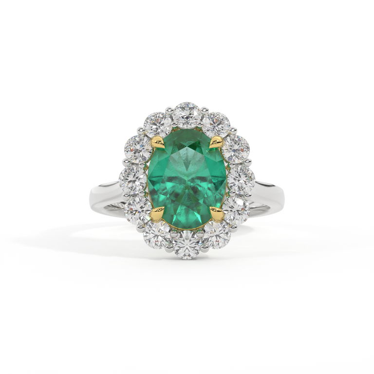 Mayfair Oval Emerald Platinum Ring