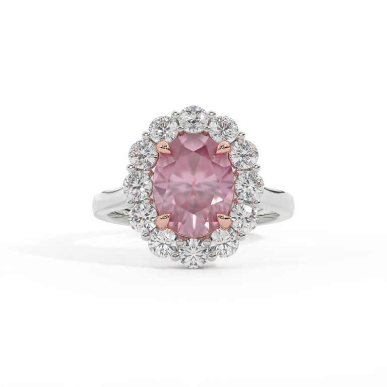 Mayfair Oval Pink Sapphire Platinum Ring