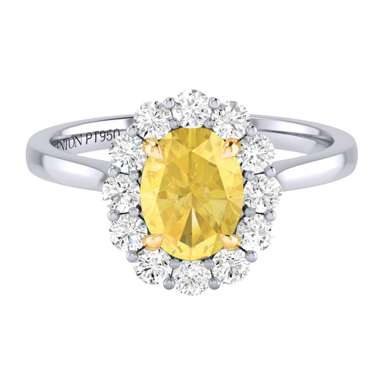 Mayfair Oval Yellow Sapphire Platinum Ring