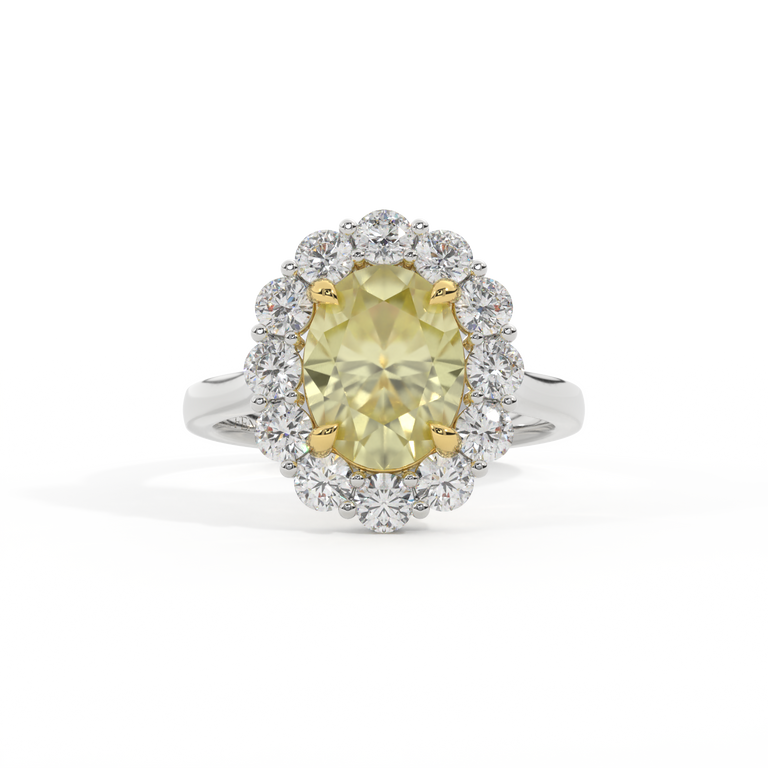 Mayfair Oval Yellow Sapphire Platinum Ring