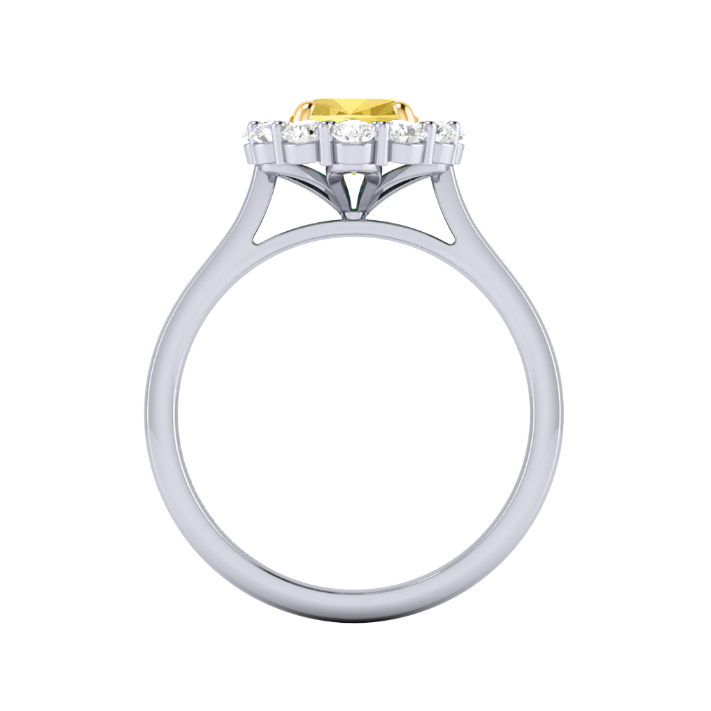 Yellow Solar Diamond Mayfair Platinum Ring