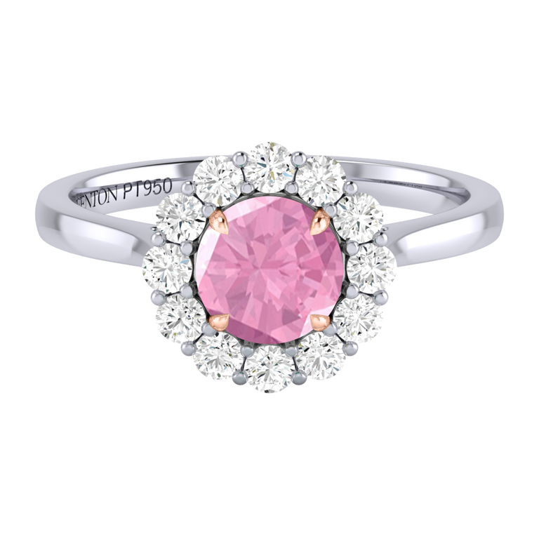 Mayfair Round Pink Sapphire Platinum Ring