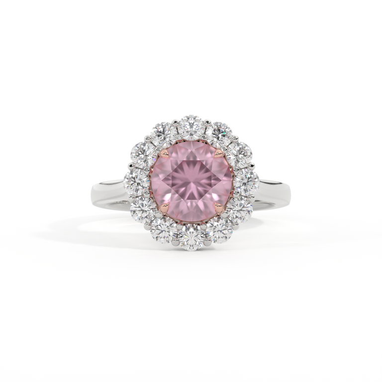 Mayfair Round Pink Sapphire Platinum Ring