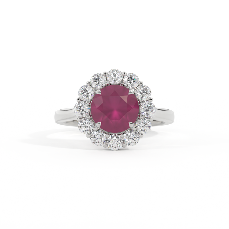 Mayfair Round Ruby Platinum Ring