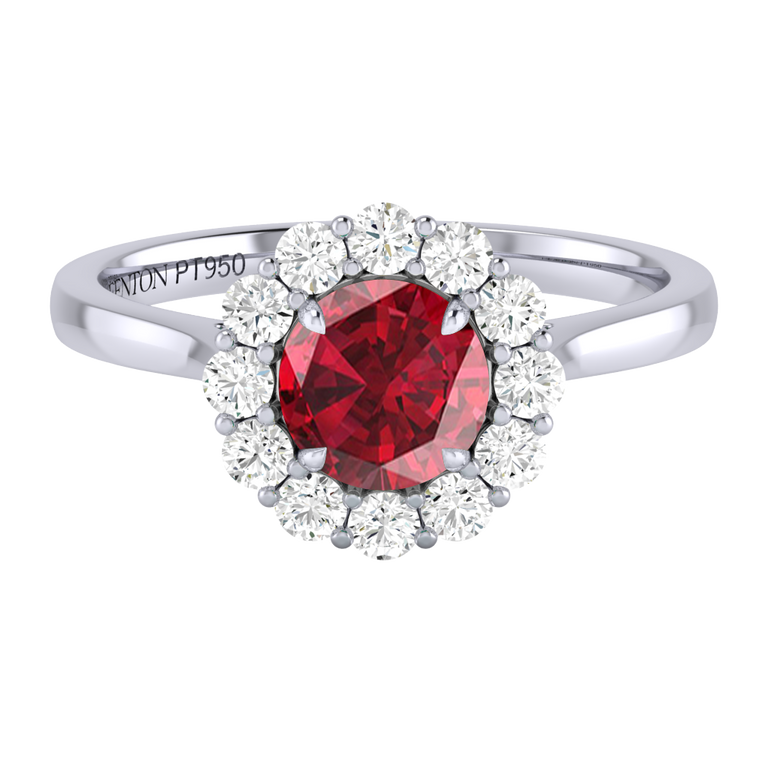 Mayfair Round Ruby Platinum Ring