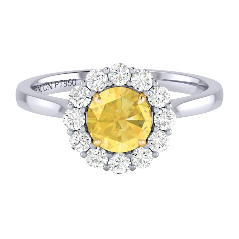 Mayfair Round Yellow Sapphire Platinum Ring