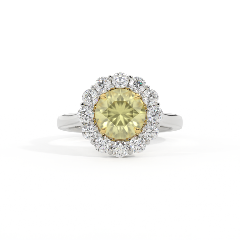 Mayfair Round Yellow Sapphire Platinum Ring