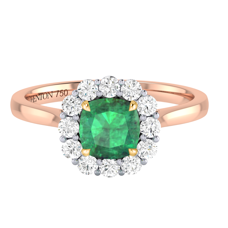 Mayfair Cushion Emerald 18K Rose Gold Ring