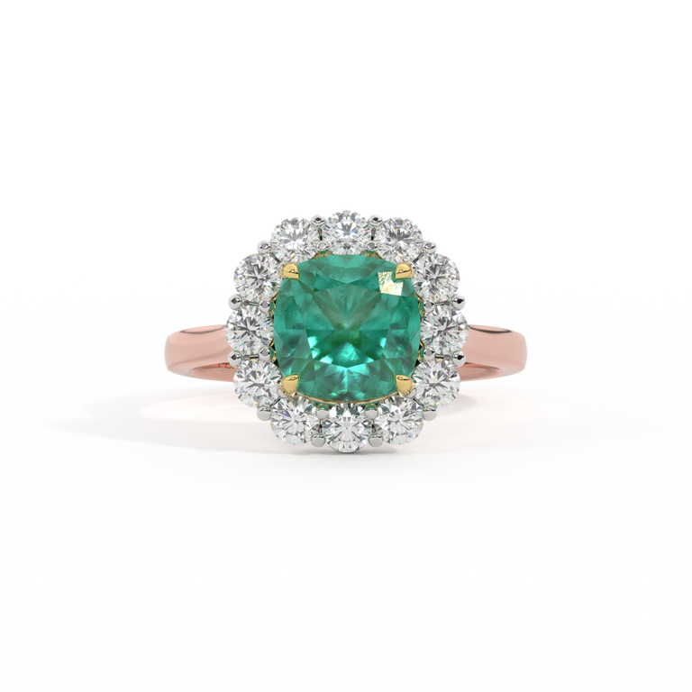 Mayfair Cushion Emerald 18K Rose Gold Ring
