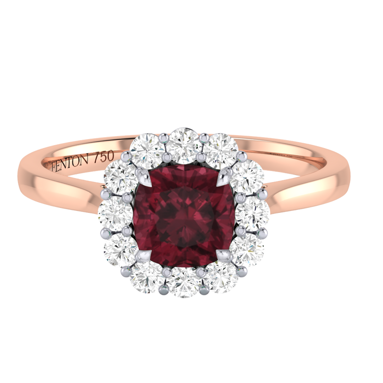 Mayfair Cushion Garnet 18K Rose Gold Ring