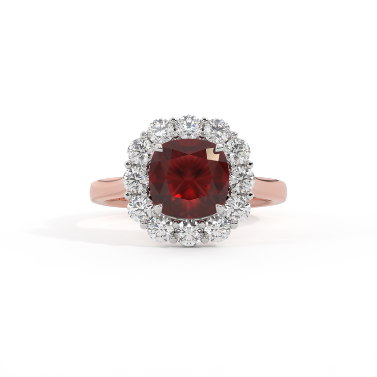 Mayfair Cushion Garnet 18K Rose Gold Ring