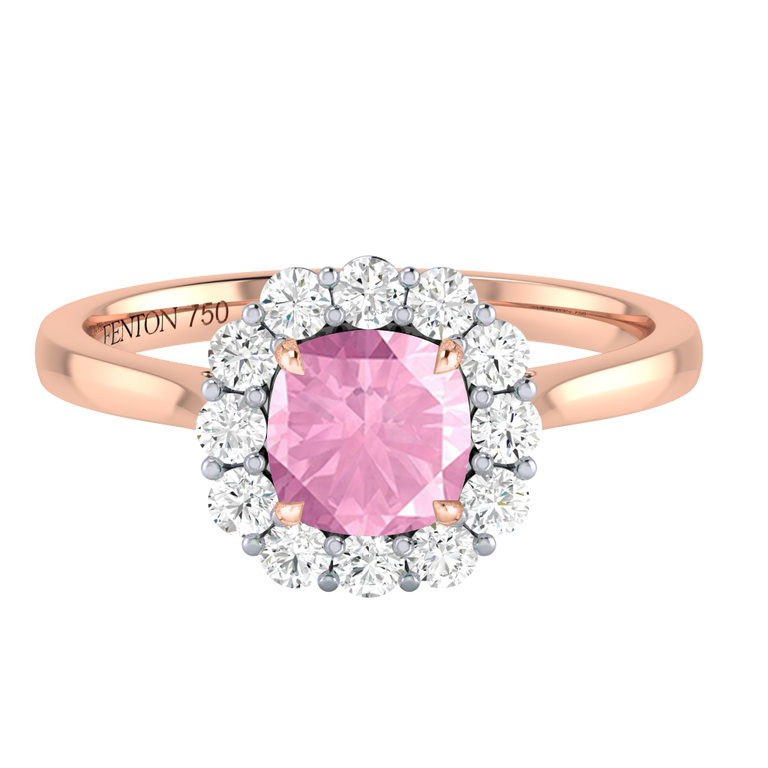 Mayfair Cushion Pink Sapphire 18K Rose Gold Ring