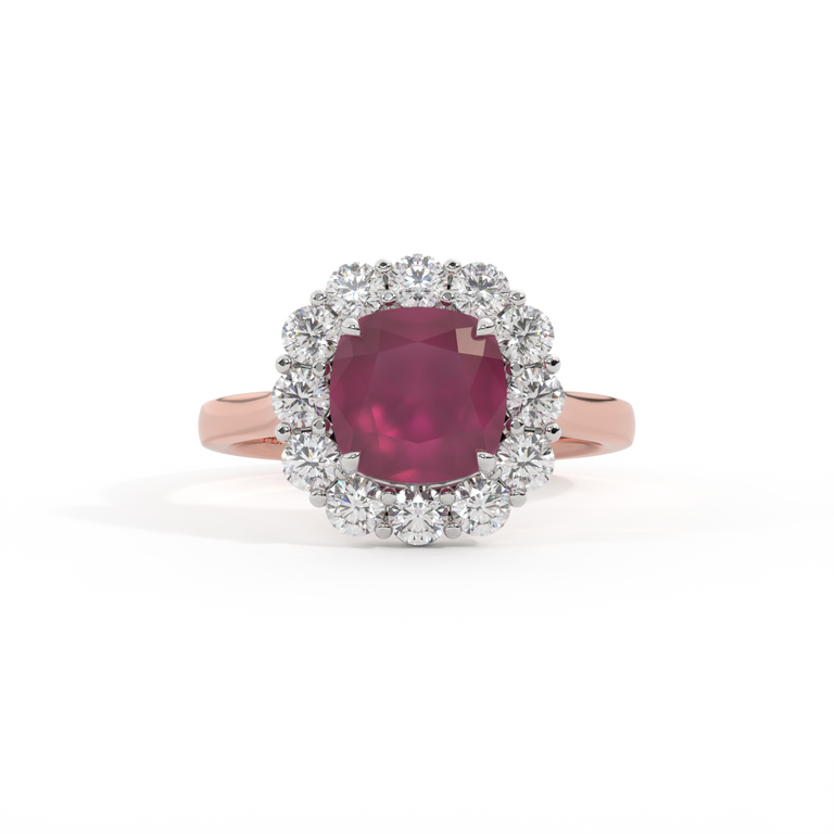 Mayfair Cushion Ruby 18K Rose Gold Ring