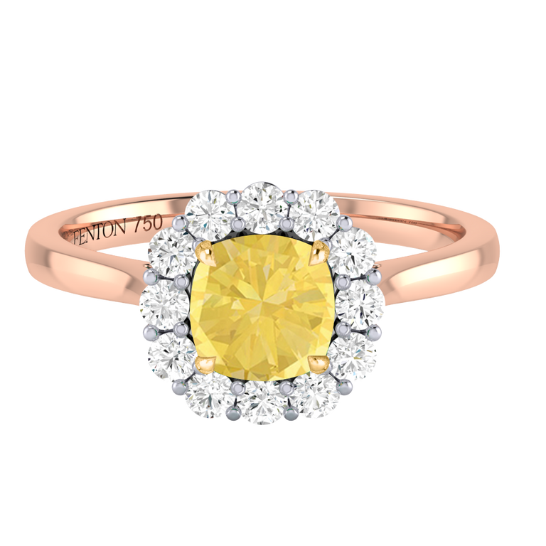 Mayfair Cushion Yellow Sapphire 18K Rose Gold Ring