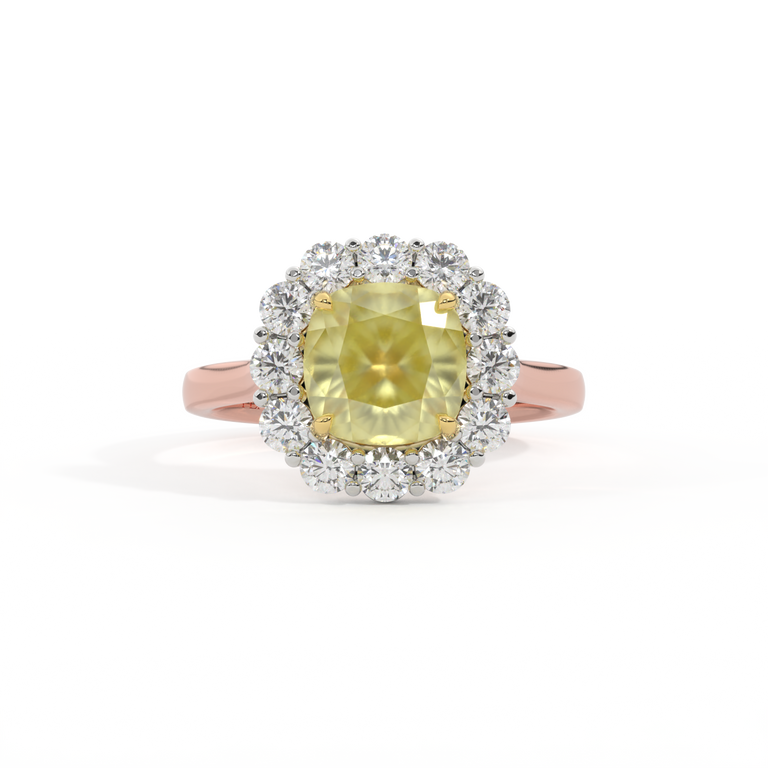 Mayfair Cushion Yellow Sapphire 18K Rose Gold Ring