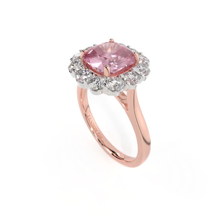 Mayfair Cushion Pink Sapphire 18K Rose Gold Ring