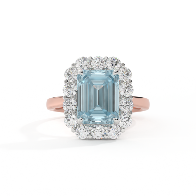 Mayfair Emerald Aquamarine 18K Rose Gold Ring