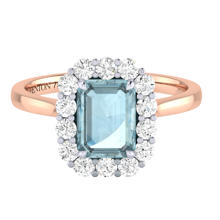 Mayfair Emerald Aquamarine 18K Rose Gold Ring