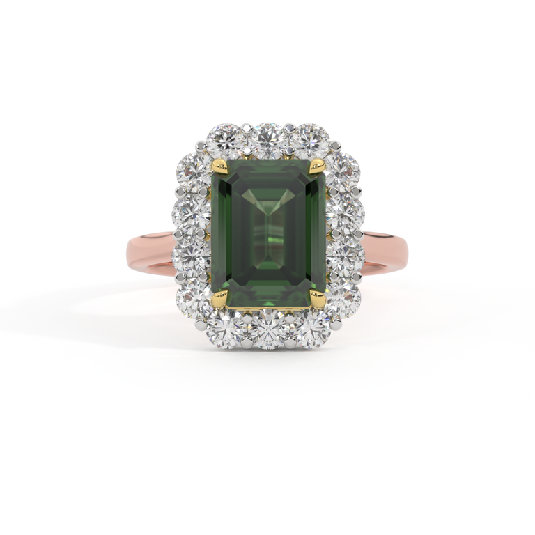 Mayfair Emerald Green Sapphire 18K Rose Gold Ring