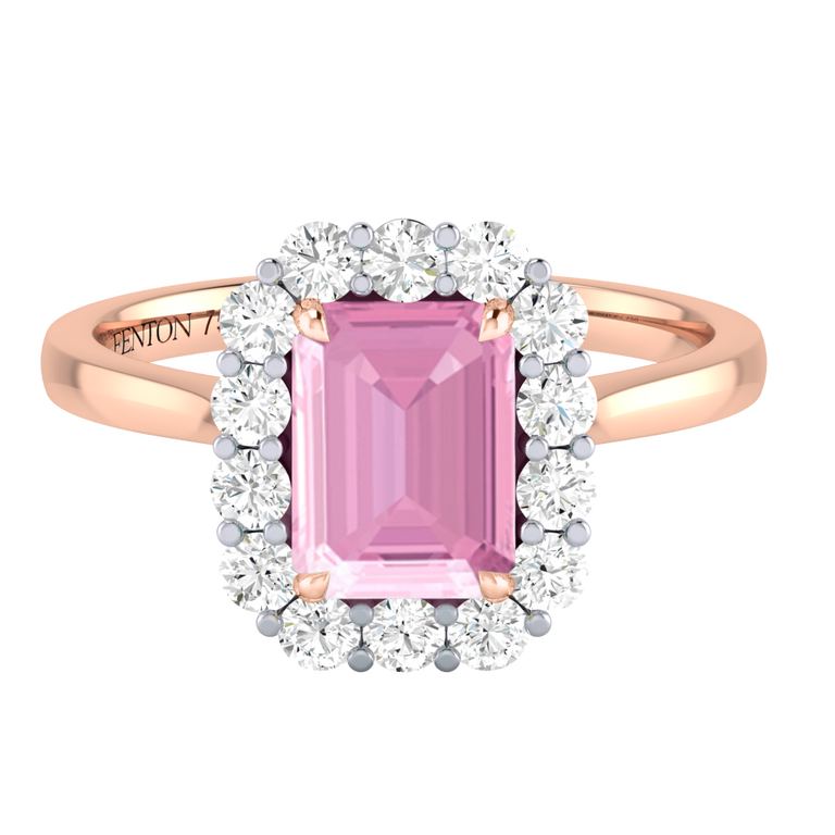 Mayfair Emerald Pink Sapphire 18K Rose Gold Ring