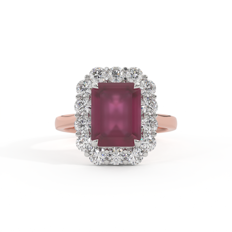 Mayfair Emerald Ruby 18K Rose Gold Ring
