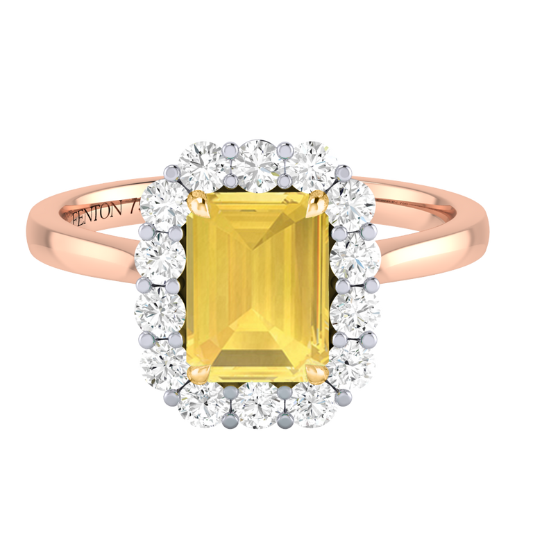 Mayfair Emerald Yellow Sapphire 18K Rose Gold Ring