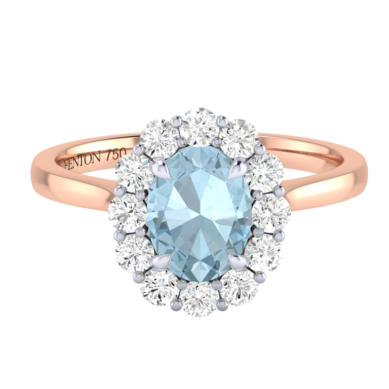 Mayfair Oval Aquamarine 18K Rose Gold Ring