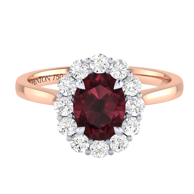 Mayfair Oval Garnet 18K Rose Gold Ring