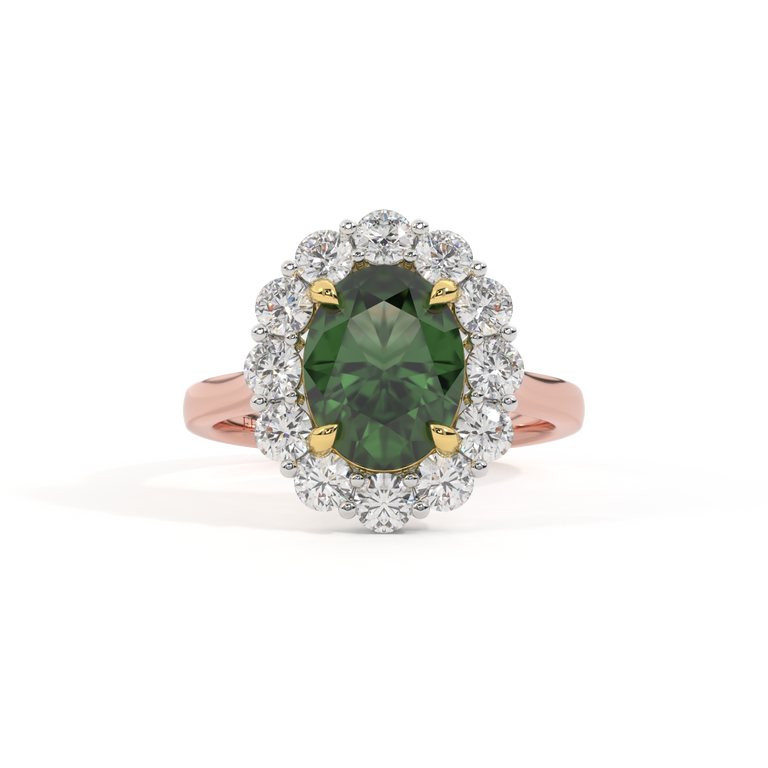 Mayfair Oval Green Sapphire 18K Rose Gold Ring