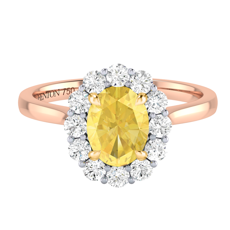 Mayfair Oval Yellow Sapphire 18K Rose Gold Ring