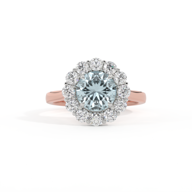 Mayfair Round Aquamarine 18K Rose Gold Ring