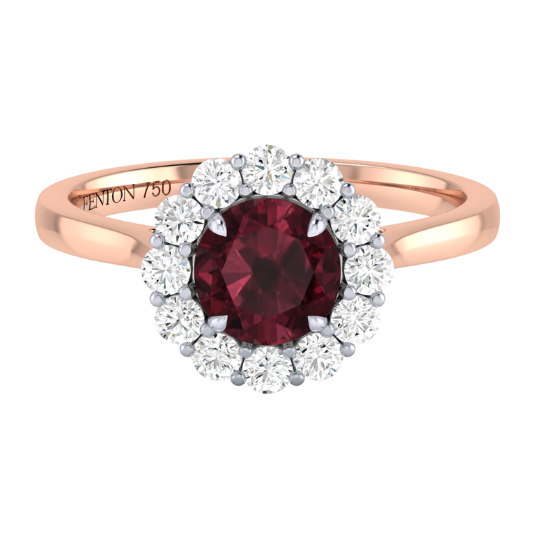 Mayfair Round Garnet 18K Rose Gold Ring