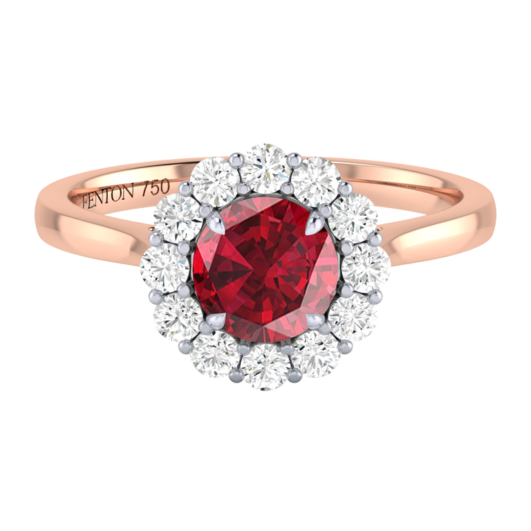 Mayfair Round Ruby 18K Rose Gold Ring