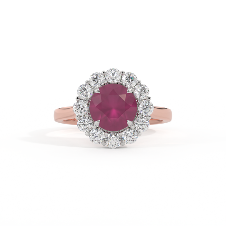 Mayfair Round Ruby 18K Rose Gold Ring