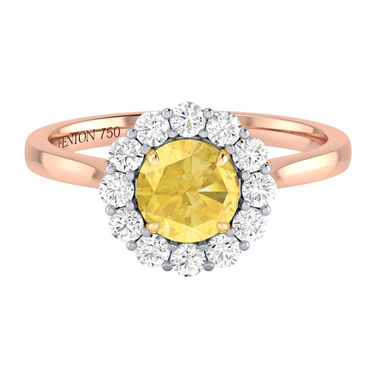 Mayfair Round Yellow Sapphire 18K Rose Gold Ring