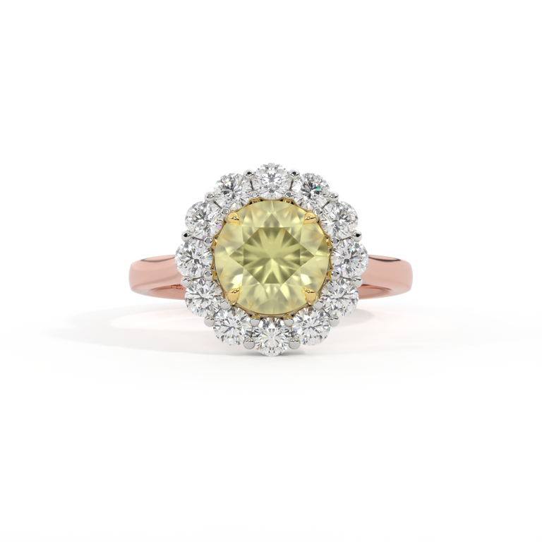 Mayfair Round Yellow Sapphire 18K Rose Gold Ring