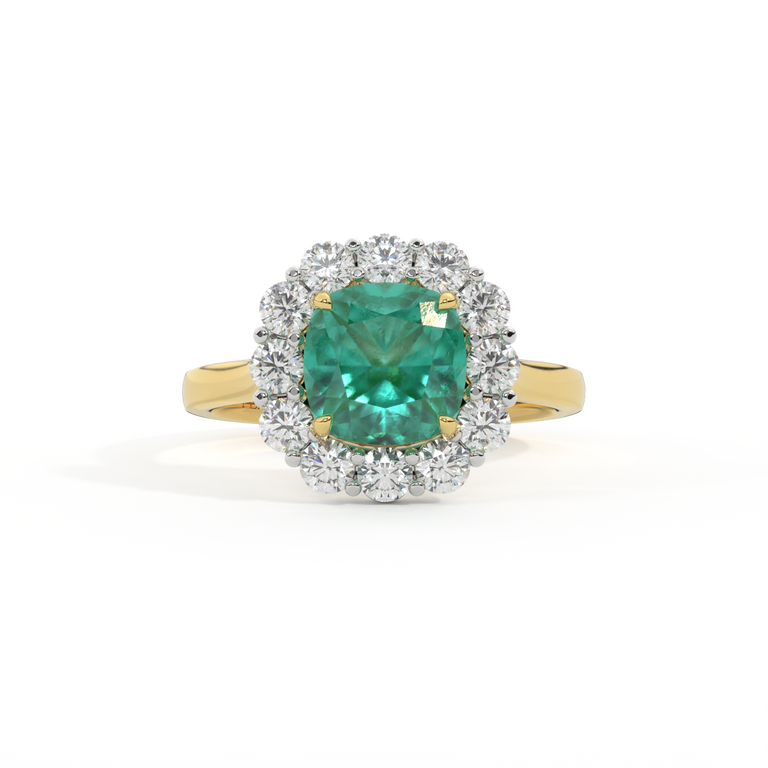 Mayfair Cushion Emerald 18K Yellow Gold Ring