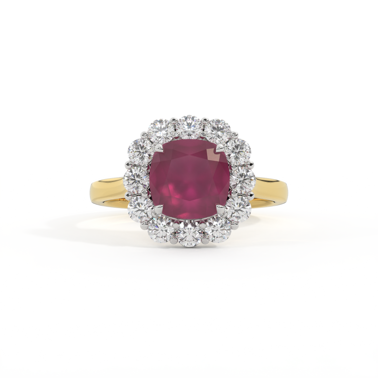 Mayfair Cushion Ruby 18K Yellow Gold Ring